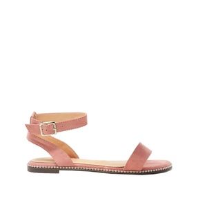 Ankle Strap Women's Pink Suede Slingback Sandal